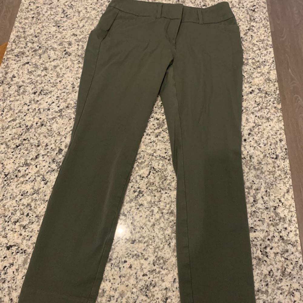 Olive Green Pants- Loft- Size 2-Straight Fit